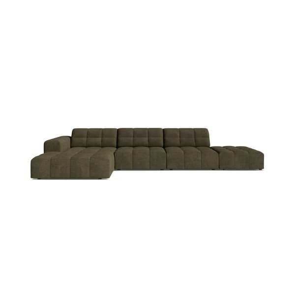 Khaki zsenília sarokkanapé (bal oldali-heverő résszel) Chicago – Cosmopolitan Design