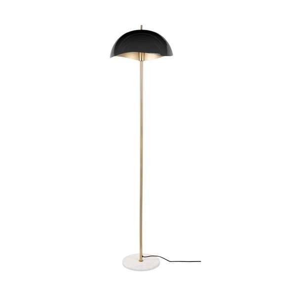 Fekete-aranyszínű állólámpa fém búrával (magasság 154 cm) Waved – Leitmotiv
