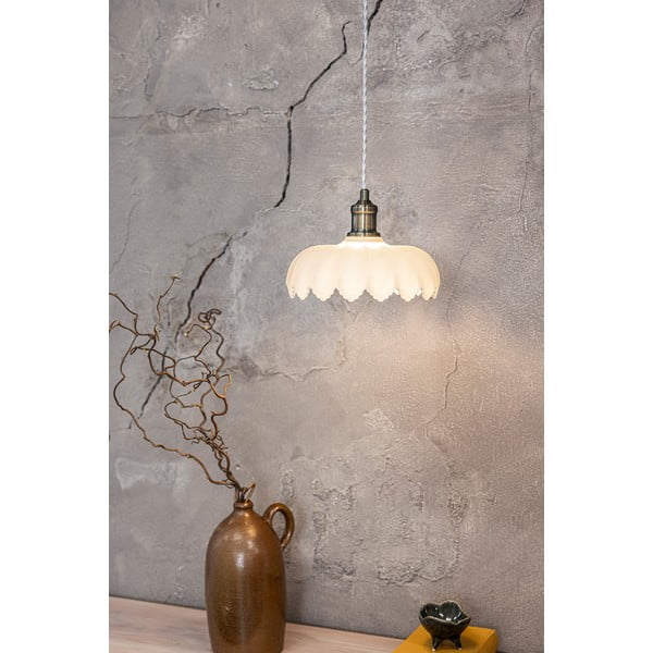 Fehér-sárgaréz színű függőlámpa üveg búrával ø 25,5 cm Kurage – Markslöjd-image-2