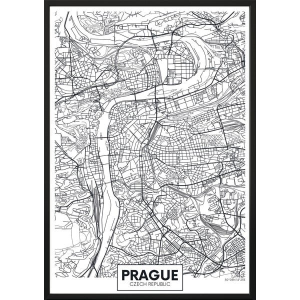 Map Prague plakát, 50 x 40 cm - DecoKing