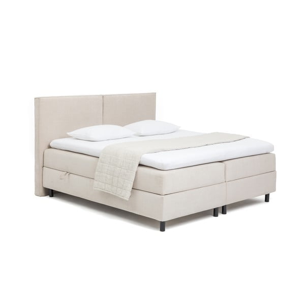 Bézs ágyneműtartós boxspring ágy 160x200 cm Elva Bold – Bonami Selection