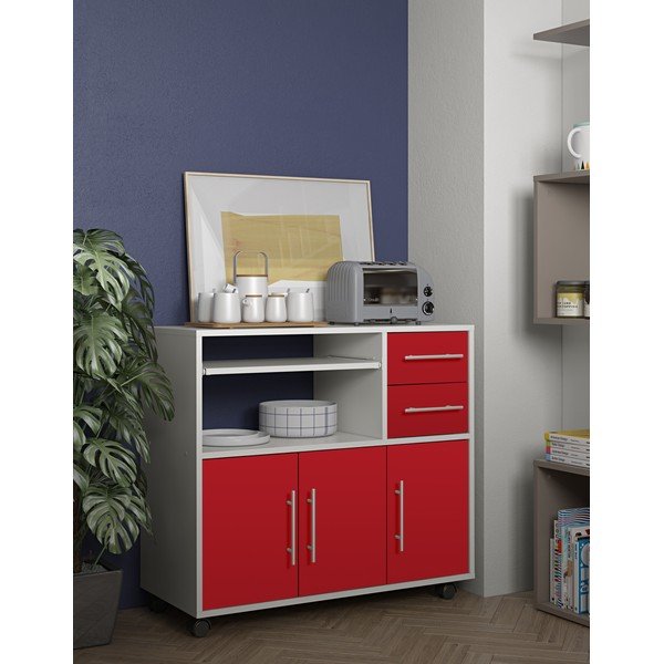 Marius piros gurulós komód - Symbiosis-image-1