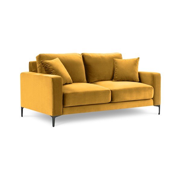 Harmony sárga bársony kanapé, 158 cm - Kooko Home-image-3