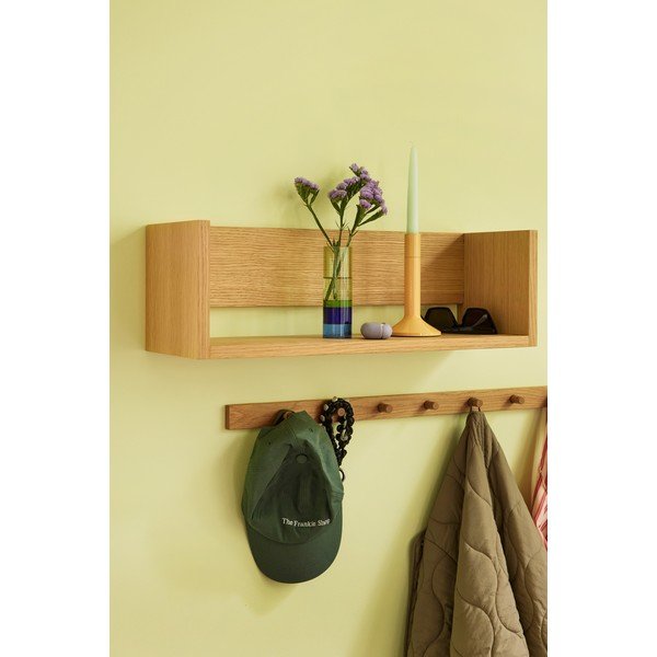 Natúr színű fali polc tölgyfa dekorral 64 cm Gap – Hübsch-image-1