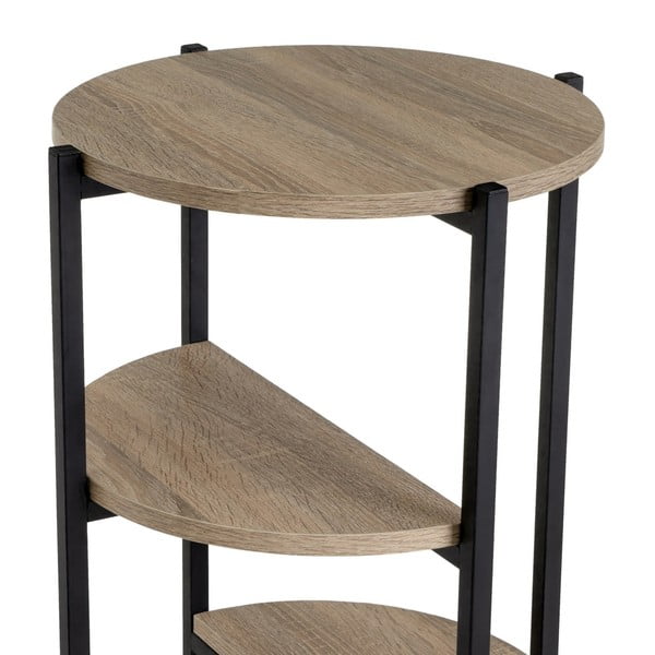 Fekete-natúr színű polcos állvány tölgyfa dekorral 40x80 cm – Casa Selección-image-3