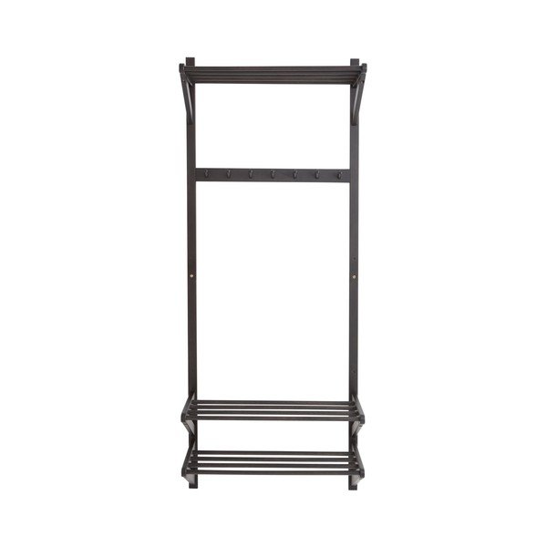 Fekete borovi fenyő előszoba bútor 75x190x32 cm Cole – Jotex-image-2