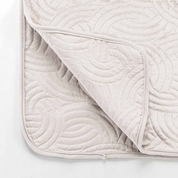 Krémszínű bársony ágytakaró és párnahuzat szett 240x260 cm Solange – douceur d'intérieur-image-3