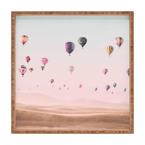Flying Ballons dekoratív fatálca, 40 x 40 cm