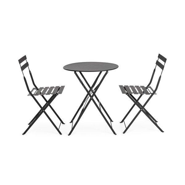Antracitszürke acél kétszemélyes kerti étkezőgarnitúra Austin – Bizzotto