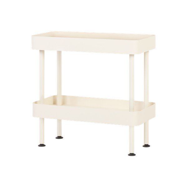 Bézs fém gurulós polcos állvány 60x62x30 cm Nolle – noo.ma-image-2