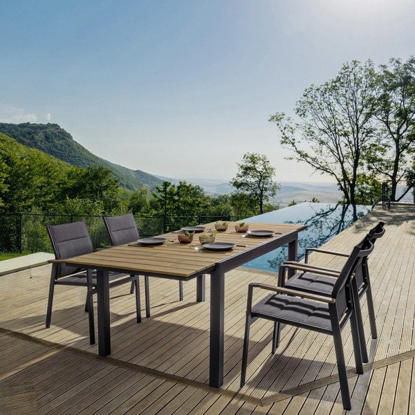 Alumínium kerti étkezőasztal 90x140 cm Elias   – Bizzotto-image-1