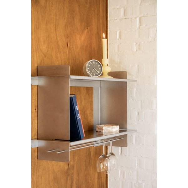 Ezüstszínű többszintes fém fali polc 70 cm Tivo – noo.ma-image-4