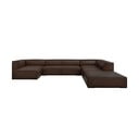 Sötétbarna bőr sarokkanapé (jobb oldali) Madame – Windsor & Co Sofas