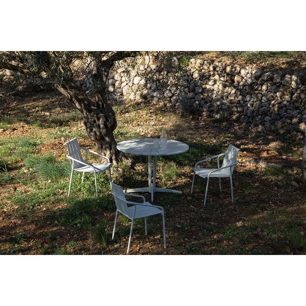 Alumínium kerek kerti étkezőasztal ø 110 cm Fleole – Ezeis-image-2