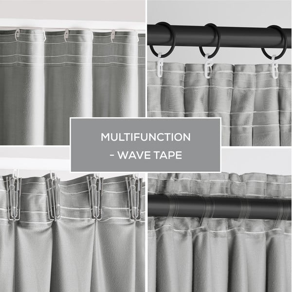 Világosszürke bársony dimout (részleges sötétítő) függöny 140x270 cm Pleat – Restilo-image-3