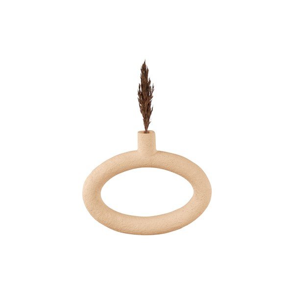 Oval világosbarna váza, magasság 20,5 cm - PT LIVING-image-1