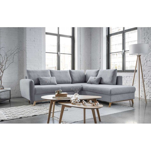 Scandic Lagom L világosszürke kinyitható kanapé, jobb oldalas - Miuform-image-3