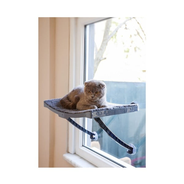 Szürke macskafekhely ablakra 47x32 cm - Lydia&Co-image-1