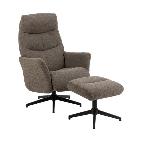 Szürkésbarna buklé relaxációs fotel London – Actona