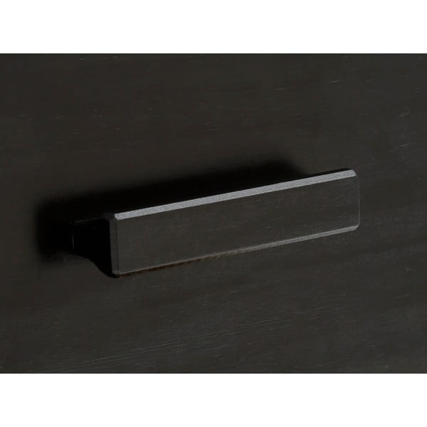 Jolene fekete borovi fenyő komód rattan ajtókkal, szélesség 90 cm - Støraa-image-1