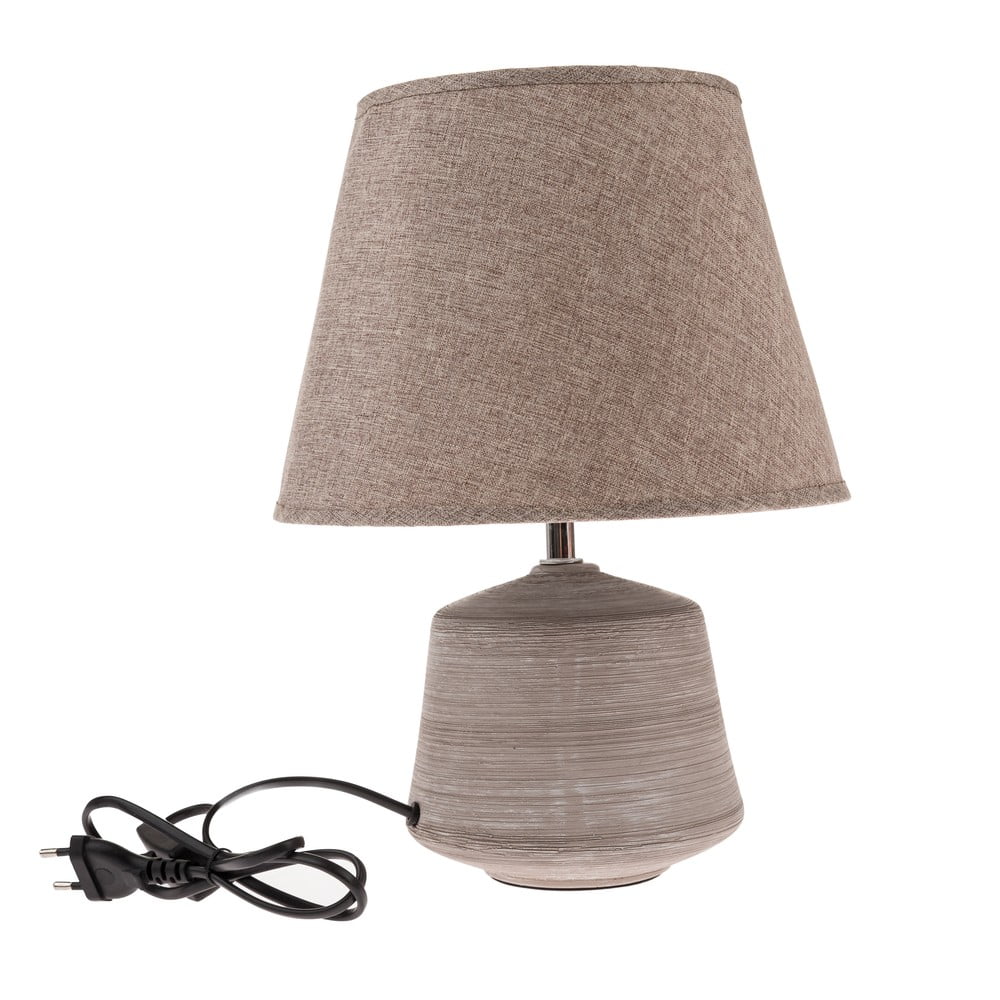 Bézs-világosbarna asztali lámpa textil búrával (magasság 33 cm) Dakls