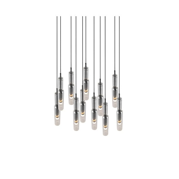 Fekete-ezüstszínű LED függőlámpa üveg búrával ø 50 cm Lucent – Trio Select-image-1