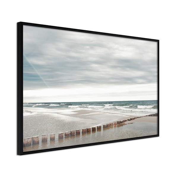 Chilly Morning at the Seaside poszter keretben, 60 x 40 cm - Artgeist