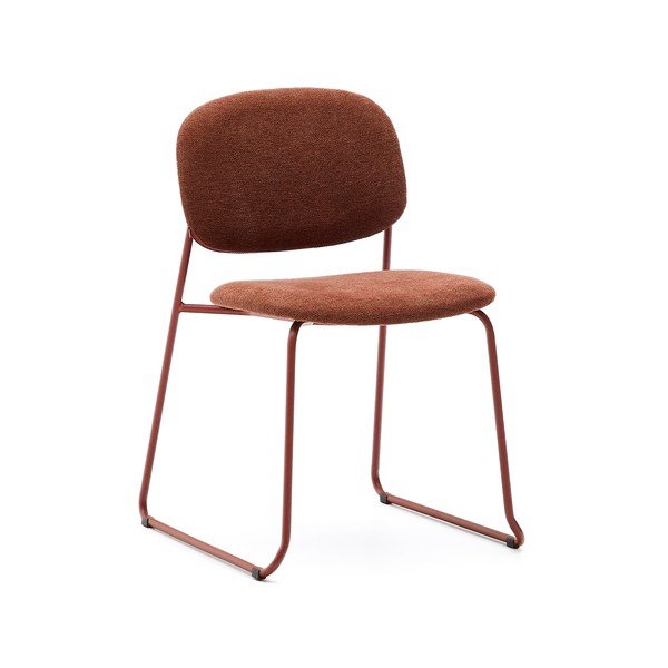 Terrakotta színű fém rakásolható étkezőszék Meli – Kave Home