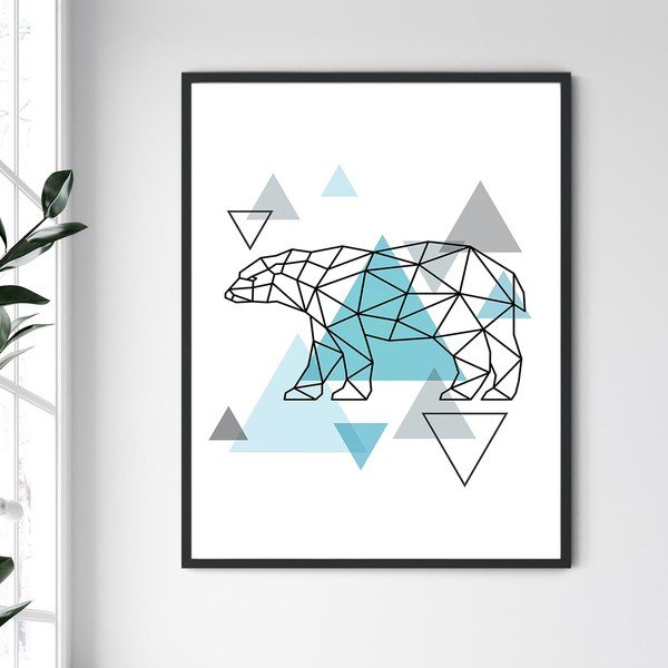 Bear III keretezett kép, 30 x 40 cm - North Carolina Frame