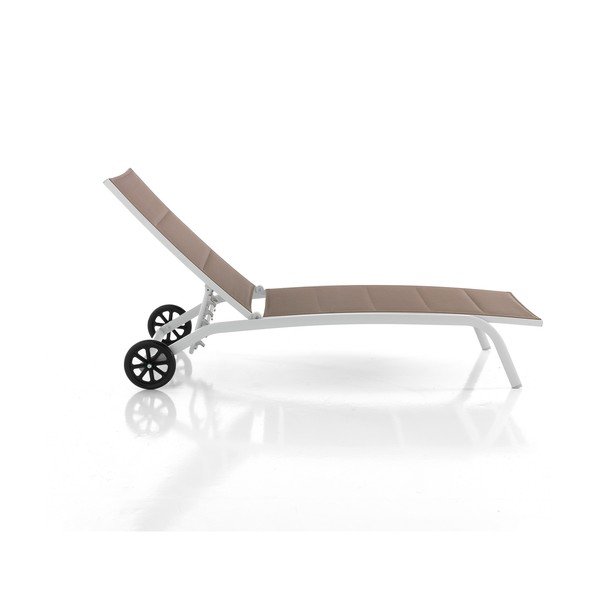 Fehér-barna fém kerti napozóágy Kastri – Tomasucci-image-2