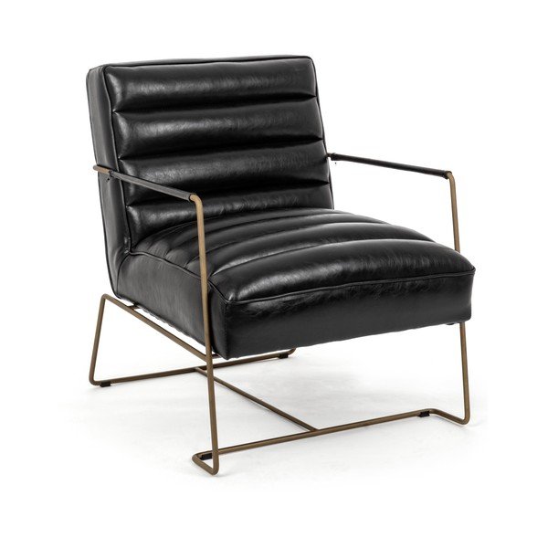 Fekete bőrutánzat fotel Brianna – Bizzotto