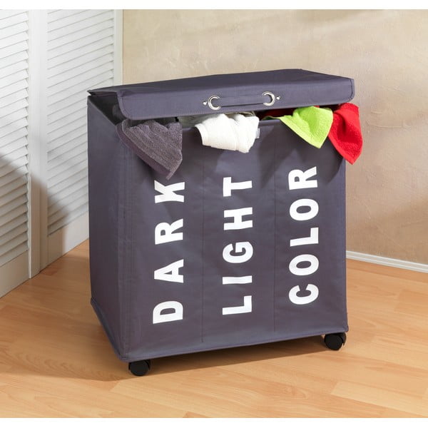 Trivo szürke háromrekeszes szennyeskosár, 117,6 l - Wenko-image-1