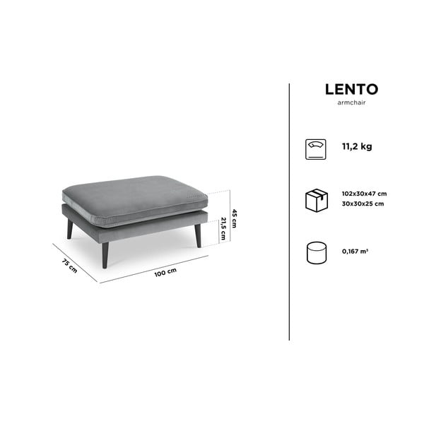 Lento sárga bársony lábtartó - Kooko Home-image-4