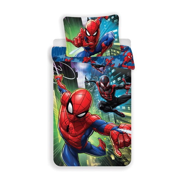 Egyszemélyes pamut gyerek ágyneműhuzat 140x200 cm Spider-man – Jerry Fabrics