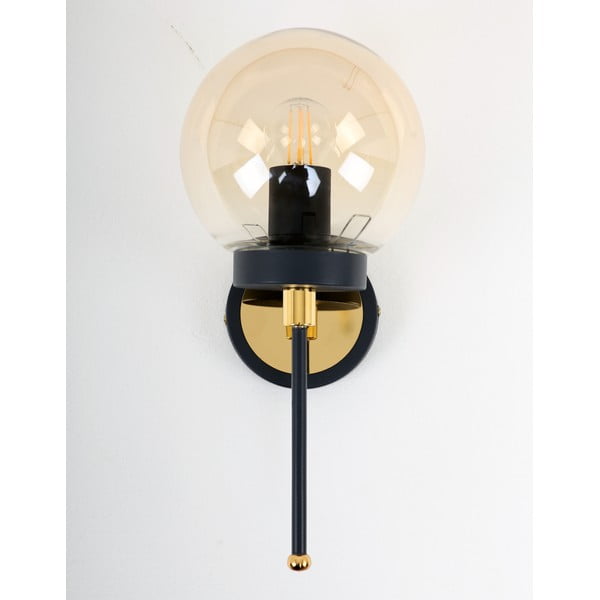 Fekete-aranyszínű fali lámpa ø 15 cm Tokyo – Squid Lighting