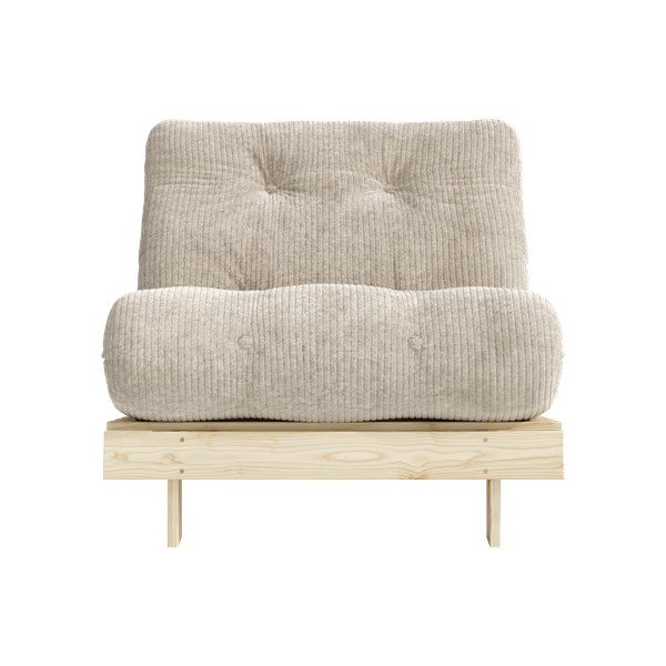 Krémszínű kinyitható kordbársony futon fotel Roots – Karup-image-3