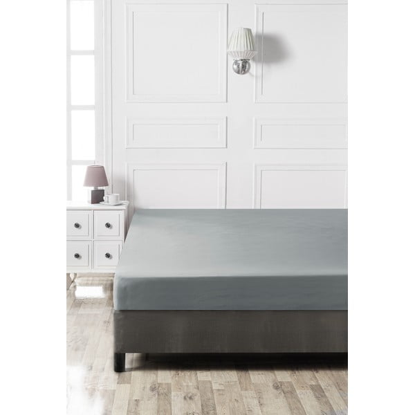 Sötétszürke gumis pamut lepedő 160x200 cm - Mijolnir-image-2