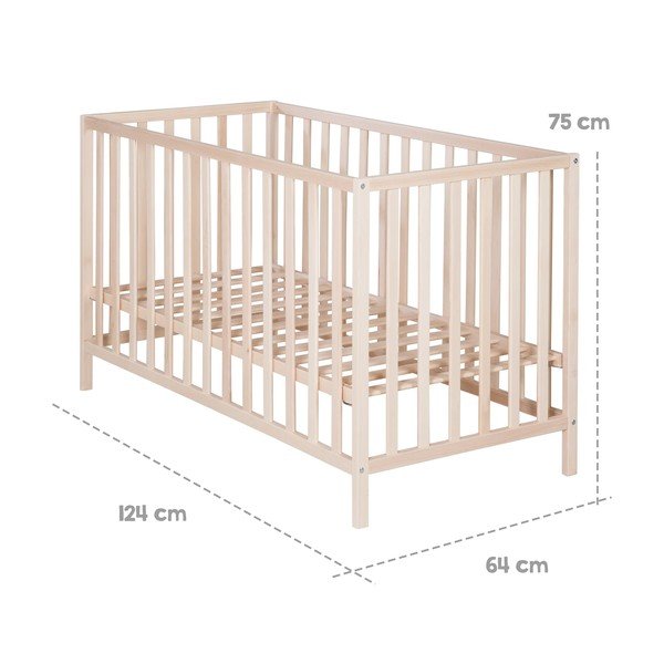 Natúr színű babaágy 60x120 cm Cosi – Roba-image-4