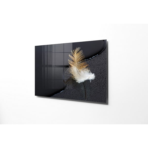 Üveg kép 100x70 cm Feather – Wallity-image-3