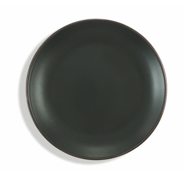 Kora nagy fekete agyagkerámia tányér, 6 db - Villa d´Este