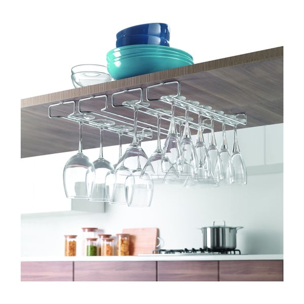 Fali acél borospohár tartó készlet 2 db-os Rail - Metaltex-image-2