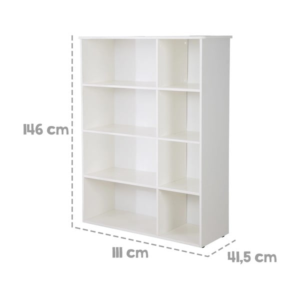 Fehér gyerek könyvespolc 111x146 cm Sylt – Roba-image-3