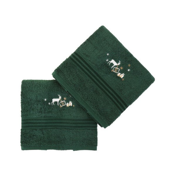Corap 2 részes zöld kéztörlő szett, 50 x 90 cm - Confetti