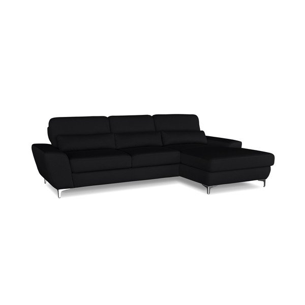 Omega fekete kinyitható sarokkanapé, jobb oldali kivitel - Windsor & Co. Sofas-image-2