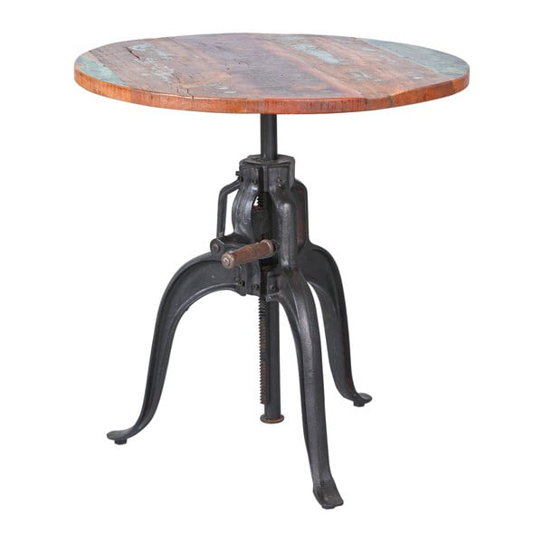 Fundos asztal tömör mangófa asztallappal, ⌀ 75 cm - Interlink