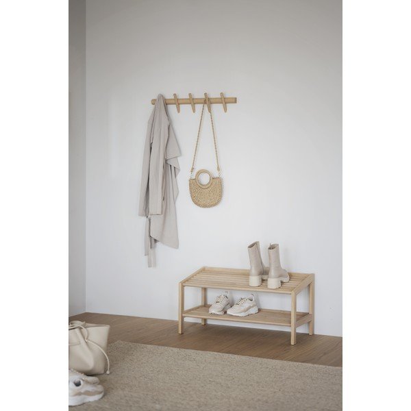 Natúr színű tölgyfa cipőtartó állvány Hillmond – Rowico-image-1