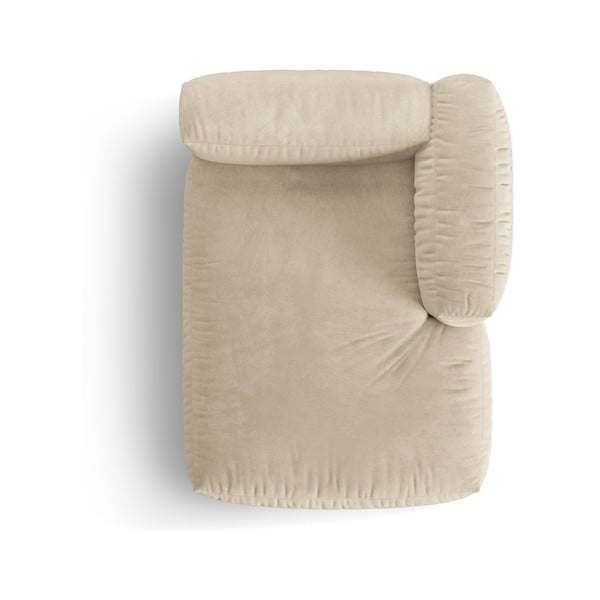 Bézs bársony kanapé modul (jobb oldali) Martina – Micadoni -image-3