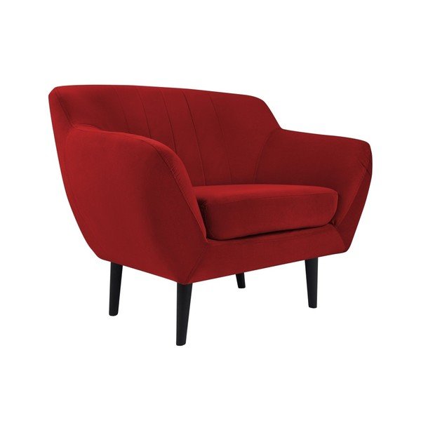 Toscane piros bársony fotel - Mazzini Sofas-image-2