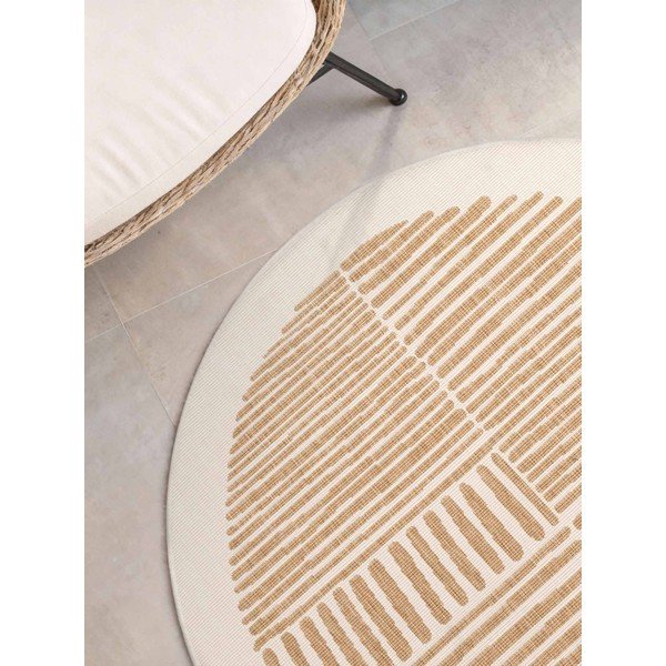 Krémszínű-natúr színű kerek kültéri-beltéri szőnyeg ø 160 cm Haringey Bounds – Ted Baker-image-3