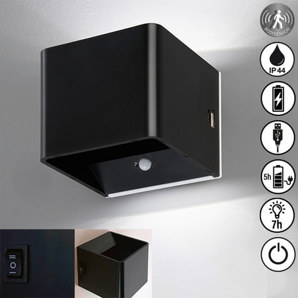 Fekete LED fali lámpa Magnetics – Fischer & Honsel-image-2